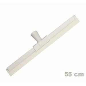 La Raclette sol en 55 cm est une raclette de sol en plastique blanc avec une lame de 55 cm de large et une prise centrale pour faciliter la fixation du manche.