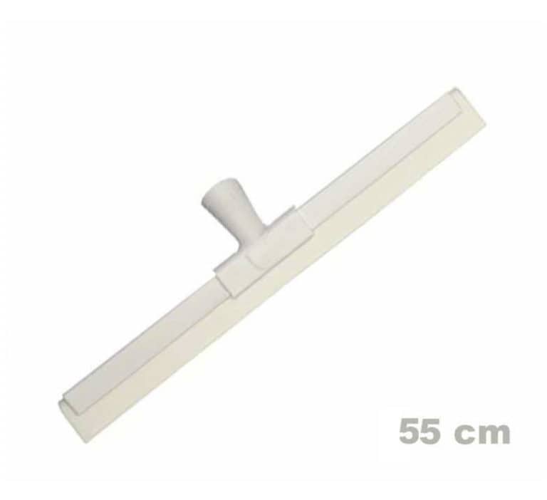 La Raclette sol en 55 cm est une raclette de sol en plastique blanc avec une lame de 55 cm de large et une prise centrale pour faciliter la fixation du manche.